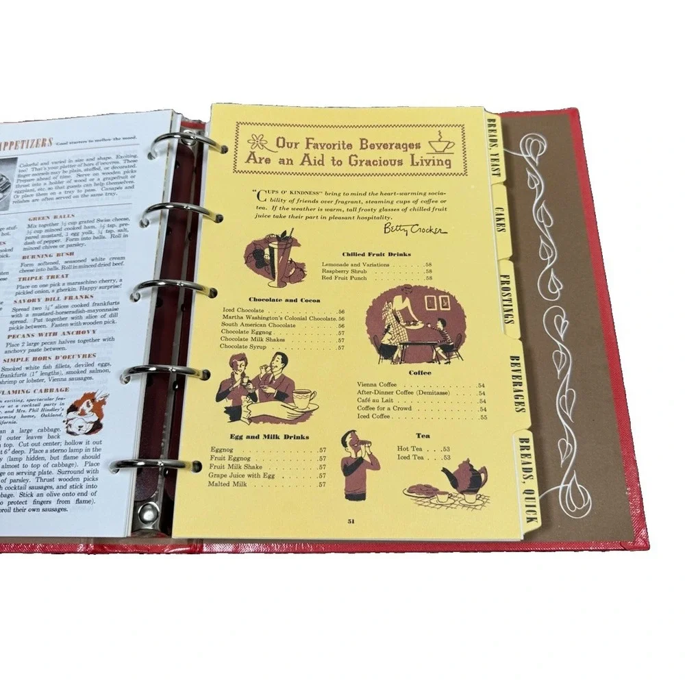 Betty Crocker's 1950's Picture Cook Book Facsimile Edition 1998 Hardcover Binder